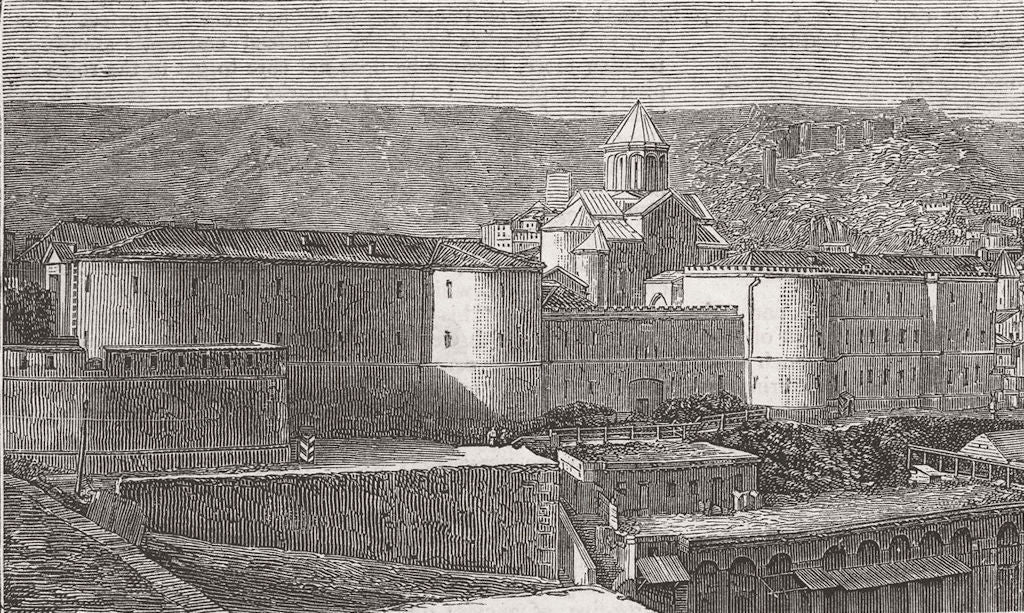 GEORGIA. -The citadel of Tblisi 1877 old antique vintage print picture